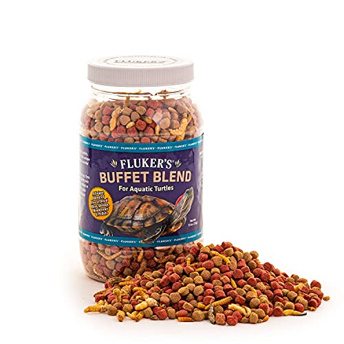 Fluker's Buffet Blend Aquatic Turtle Food, 7.5-Ounce & TetraFauna ReptoGuard Turtle Health Conditioner 3 Count, Slow-Release (19514)