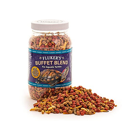 Fluker's Buffet Blend Aquatic Turtle Food, 7.5-Ounce & TetraFauna ReptoGuard Turtle Health Conditioner 3 Count, Slow-Release (19514)