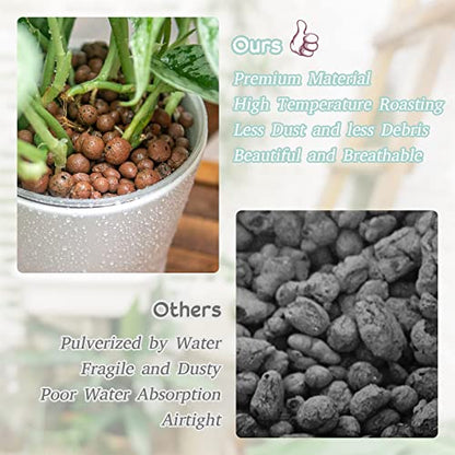 6LB Leca Clay Pebbles for Plants, 4mm-16mm Clay Balls for Hydroponic | Drainage, Reusable, Aeration, Moisture Retention, Lightweight, Natural Leca for Orchids, Succulents, Terrariums, Aquaponics - size: 6LB