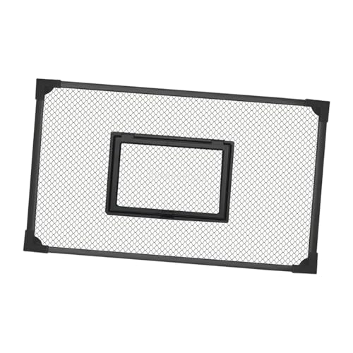 Aquarium Anti Jumping Net with Window Fine Mesh Black Cuttable DIY Tank Cover Protective Screen - size: 90x50cm