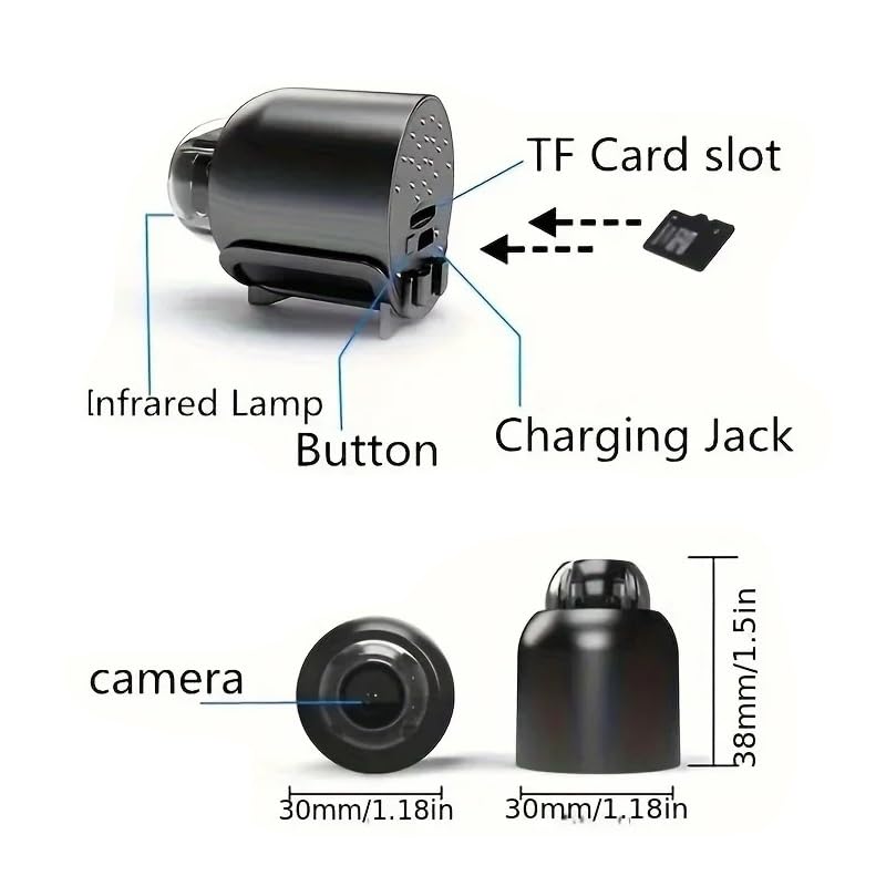 Mini WiFi Monitoring Camera for Reptile Habitats, Hatchling Care, Terrariums and Incubation Enclosures – Compact Design with Wireless WiFi Connection and Motion Alerts