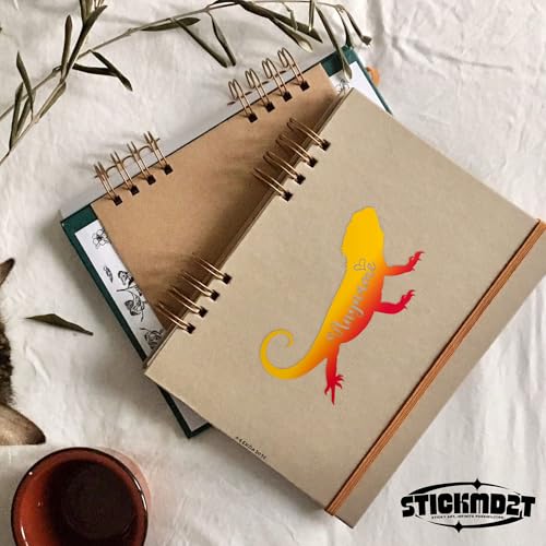 Custom Bearded Dragon Name Transparent Sticker Personalized Customized Lizard Bearded Dragon Pet Owner Waterproof UV DTF Stickers for Water Bottle, Tumbler, Laptop, Helmet, Car, Cute Gifts for Her Him