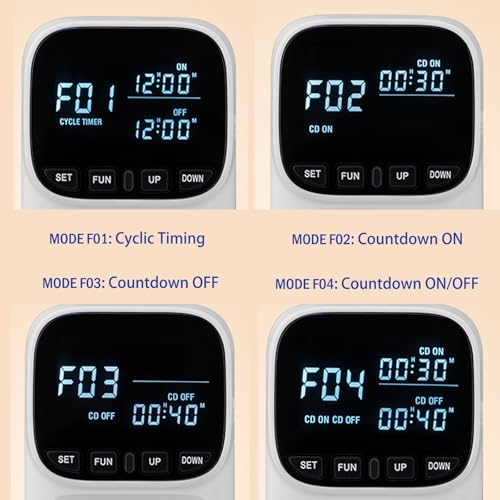 Digital Thermostat Socket, Only Fahrenheit Countdown | Temperature Controller VA Display Heating Cooling Mode Timer with Sensor for Reptile Greenhouse Fermentation Home, -40℉~210℉