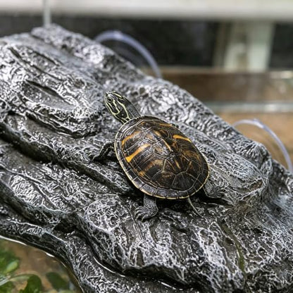 Floating Turtle Dock Basking Platform for Aquatic Turtles, Box Turtles, and Reptiles, Resin Turtle Resting Platform with Suction Cups for Aquariums and Turtle Ponds for Home