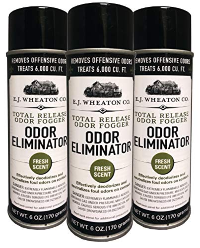 E.J. Wheaton Odor Eliminator, Total Release Odor Fogger, 3 Pack, Effectively Deodorizes and Neutralizes Foul Odors on Contact, Fresh Scent (6 OZ)