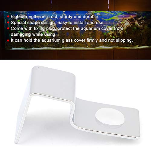 Pssopp 4Pcs Fish Glass Cover Clip, Stainless Steel Aquarium Glass Cover Support Bracket Holders Universal Lid Clips for Rimless Aquarium(6mm) - color: 6mm