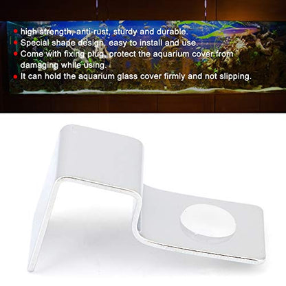 Pssopp 4Pcs Fish Glass Cover Clip, Stainless Steel Aquarium Glass Cover Support Bracket Holders Universal Lid Clips for Rimless Aquarium(6mm) - color: 6mm