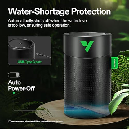 VIVOSUN AeroStream U075 750ml USB Mini Humidifier, VGrow Compatible | Humidifier for Plants, Small Grow Tent Use, Remote App Control, 2 Mist Modes, Auto Shut-Off - size: 750ML