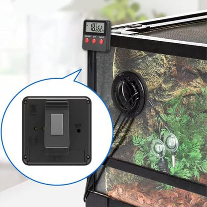 Temperature Humidity Meter, Digital Hygrometer with 2 External Probes Dual Display for Reptile Terrarium Incubator Aquarium