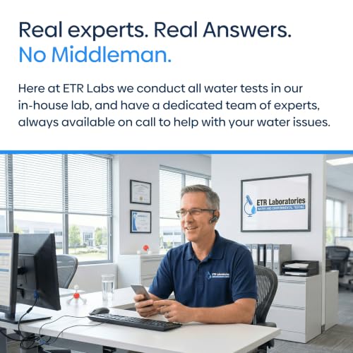 ETR Labs Basic Water Quality Test Kit - Tests 57 Substances in Well & Tap Drinking Water (Metals, Nitrates, Lead, Hard Water, pH Levels) - Home Sample Kit with Prepaid Mailer & Expert Lab Support