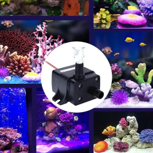 12V for mini Submersible Water Pump Quiet Lightweight for Aquarium Fountain Pond Terrarium Salt Fresh Water Black 4.1x3.4x5.5cm