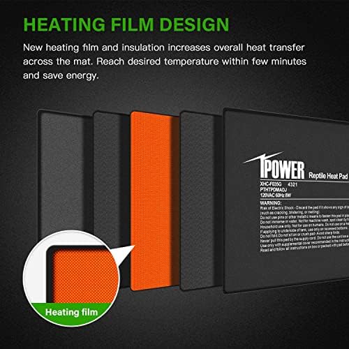 iPower 6x8 Inch Reptile Heating Pad with Adjustable Controller Knob, Under Tank Heater Mat for Turtles, Lizards, Snakes, Amphibians & Small Pets, 2 Pack - size: 6 X 8 Inch, style: 2 Pack Heat Pad with Adjustable Knob