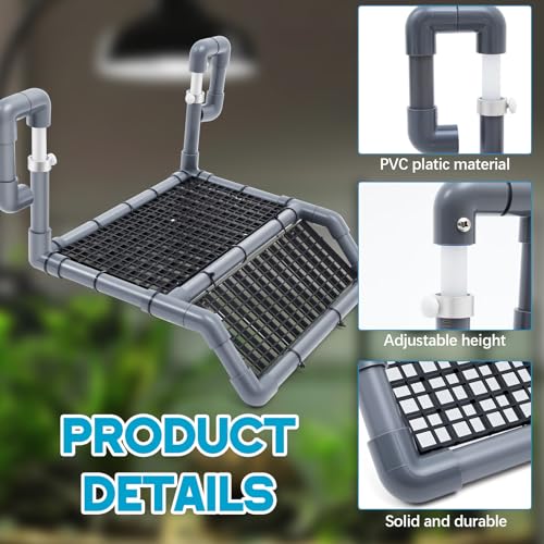 Adjustable Extra Large Turtle Basking Platform, 18-19" Wider Hanging Dock, Basking Area for Aquarium Tank 40/50/65/75/90 Gallon, DIY Assembly Tortoise Tank Accessories - style: Stylish