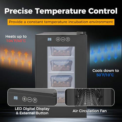 23L Reptile Egg Incubator, 55W 110Vortable Reptile Scientific Lab Incubator Digital Automatic Incubator Cooling and Heating Reptile Cabinet with Tempe Controlled 10-40°C for Turtle and Small Reptiles