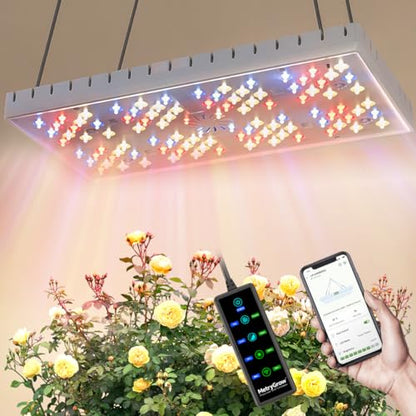 MetryGrow Grow Lights for Indoor Plants, [Smart APP & Expansive 2x2 Ft Coverage] Genuine 48Watt LED Full Spectrum Hanging Growing Plant Lamps, 8-Level Brightness（Hanging Use） - size: 48W(Hanging Use)