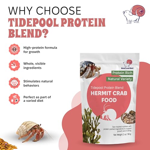 Snout and Shell Tidepool Protein Blend Hermit Crab Food – High Protein, Natural Sea-Inspired Variety, Supports Growth & Molting – 2 oz / 56 g