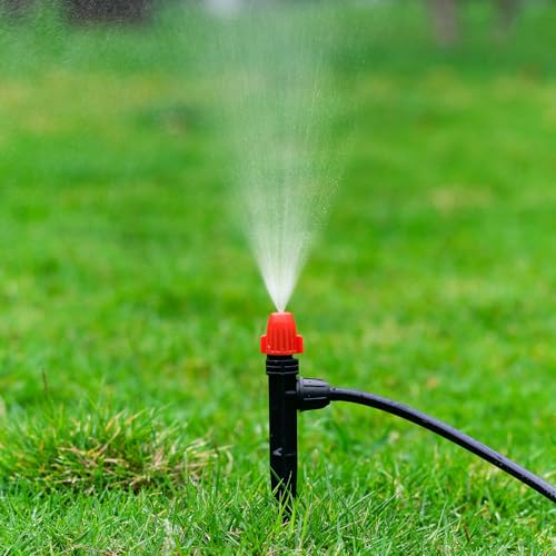 360° Adjustable Drip Spray Emitters for 1/4" Tubing, 30pcs | Drip Sprinkler Heads for Lock Barb Parts, with Stake, Drip Irrigation System - size: 30pcs Drip Emitters with Lock Barbed
