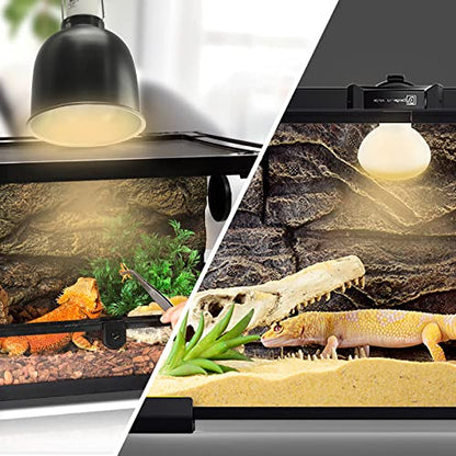 LUCKY HERP 4 Pack 50W Reptile Heat Lamp Bulb (2nd Gen), Amphibian Basking Light Bulb, Reptile Daylight Bulb for Turtle, Bearded Dragon, Lizard Heating Use - size: 50