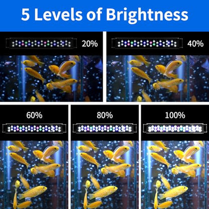 AQUANEAT LED Aquarium Light for 36 to 44 Inch Fish Tank, Auto On Off with Timer, Full Spectrum,Adjustable Brightness, Daylight Moonlight Mode, for Fresh Water Low-to-Mid Light Plants - size: 36"-44"
