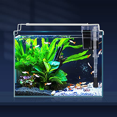 LAQUAL Rimless Glass Aquarium Starter Kit (3 Gal), Ultra Clear Low Iron Glass Fish Tank Set, Small Beta Fish Tank & Filter with Surface Skimmer & 3-Mode LED Light - color: 3gal