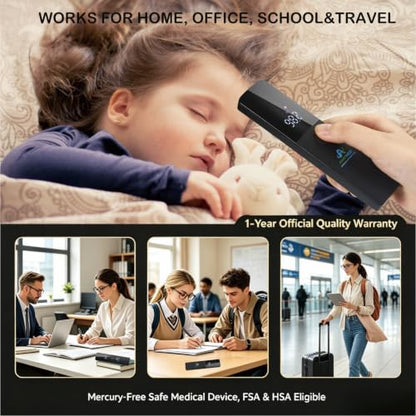 Medical Grade No-Touch Forehead Thermometer | Adults, Kids, Infants, Newborns, Non-Contact, Touchless Temporal Fever
