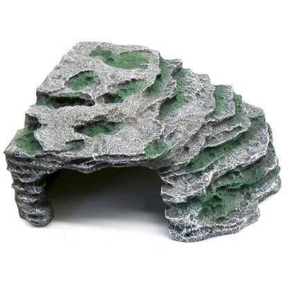 Large Reptile Hide Shale Scape Step Ledge, Reptile Cave Hideout, Bearded Dragons Accessories, Basking Rocks for Bearded Dragons (Large-B-11.8 * 9.8 * 5.3) - style: Large-B-11.8 * 9.8 * 5.3
