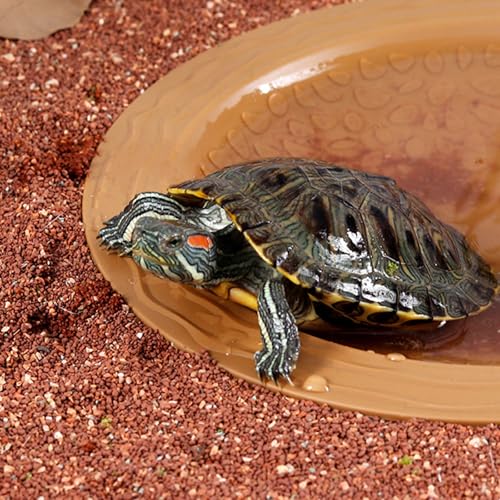 Turtles Soaking Bowl Bathtub Water Pool Feeding Watering for Lizards Frogs and Terrariums Pet Habitat Accessories Reptiles Amphibians Water Bowl - color: marble color