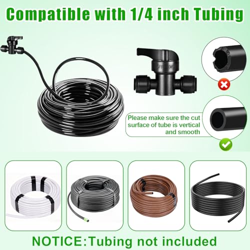 10 Pack 1/4" Quick Connect Fittings Shut Off Valve,1/4 Inch Irrigation Tubing Fittings Anti-Drop Push to Connect Fittings Locked Coupling Valve - size: 10 Pack 1/4" Shut Off Valve