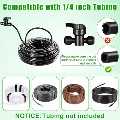 10 Pack 1/4" Quick Connect Fittings Shut Off Valve,1/4 Inch Irrigation Tubing Fittings Anti-Drop Push to Connect Fittings Locked Coupling Valve - size: 10 Pack 1/4" Shut Off Valve