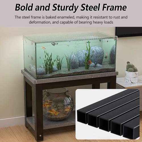 Multifunctional 2-Layer Fish Tank Stand, Easy Assembly Aquarium Rack, Stylish Floor-Standing Terrarium for Home/Office, White, 60x40cm (23.6x15.7in),White,60x40cm/23.6x15.7in