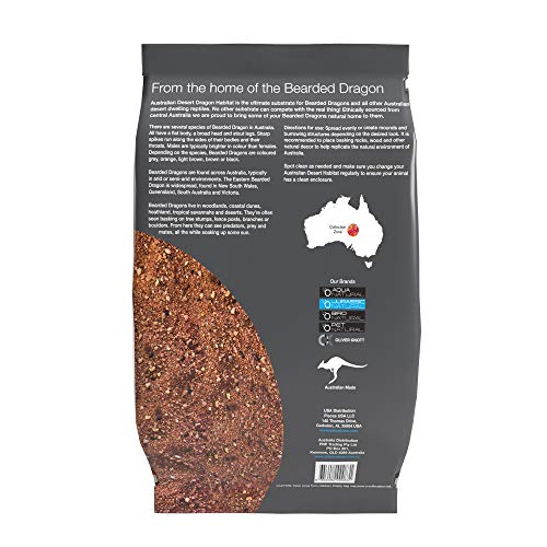 Jurassic Natural Australian Desert Dragon Habitat Substrate, Red, 10lb | For Bearded Dragons and Other Lizards - color: Red, size: 10lb