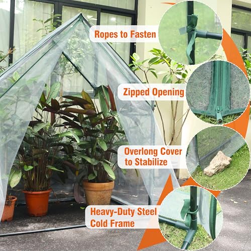 Gardzen Mini Greenhouse with Mesh Cover 36.2"(L) x53.3(W) x66.1(H) | Portable Outdoor Greenhouse, Enhanced Ventilation, Ideal for Spring, Summer & Fall - size: 36”(L) x53”(W) x66”(H)