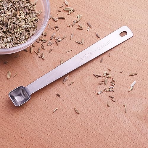 1PCS 1/8tsp(0.6ml) Tiny Measuring Spoon, Small Teaspoon for Tiny Amounts | High Precision, Food-Grade Stainless Steel, ‌Rust-Free, Dishwasher-Safe, Easy-Read Markings, Multi-Purpose, Sturdy & Durable - size: 1/8tsp|0.6ml