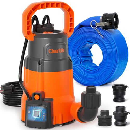 utility submersible pump with water sensor 1/3hp pump with hose, 10ft - style: 1/3HP Auto Water Sensor Pump with Hose