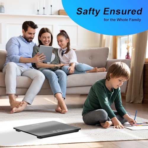 550lbs/250kg Scale for Body Weight Bathroom: Digital Scales Accurate with BMI Via Smart APP, Capacity Weight Scales, Extra-High Capacity, Bright LED Display & Large Clear Numbers - color: Smart Black 550lb
