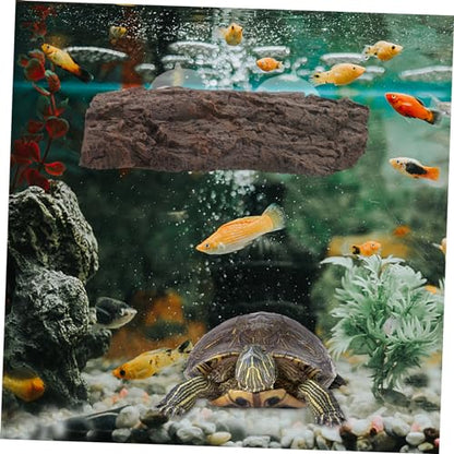 balacoo Turtle Resin Floating Platform Basking Area for Aquarium Turtle Tank Rocks Tortoise Basking Platform Suction Cups