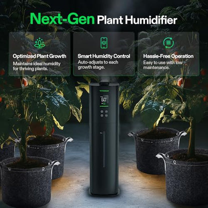 VIVOSUN AeroStream H09 Intelligent Wi-Fi Humidifier, 2.38 Gal / 9 L Humidifier with Temp & Humidity Probe, Smart Remote Control, Designed for Growers | VPD Control, Smart Auto Humidity Adjustment, 9L Large Capacity, Grow System Compatible, Designed for Gr