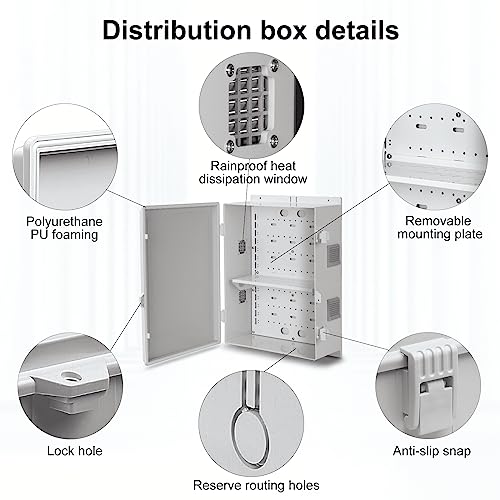 Namunanee Outdoor Electrical Junction Box, ABS Water Resistant Enclosure with Internal Mounting Panel & Hinged Cover, 16.1" H* 12.2" L* 5.9" W - size: 18.1"H x 12.6"L x 6.4"W & Standard