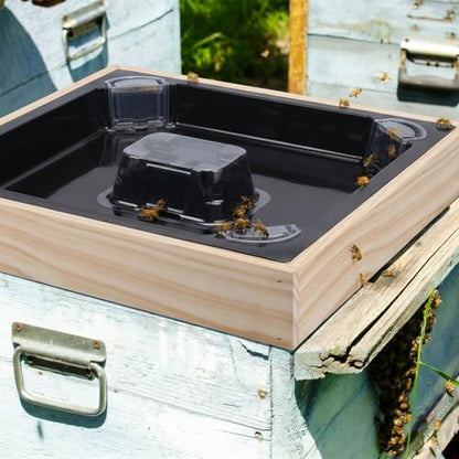 Geetery 2 Set 10 Frame Bee Top Feeders for Beehives Unassembled Leakproof Refillable Beekeeping Top Feeder with Corner and Central Chimney Feeding System for Outside Beekeeping Supplies