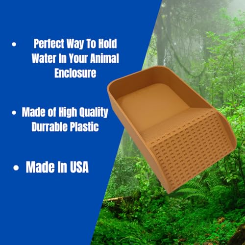 Hermit Crab Watering Pool | Platform Pool Accessory with Access Ramp for Hermit Crabs | 6.5" x 4" | Made in USA (Salt Only, Tan) - color: Salt Only, Tan