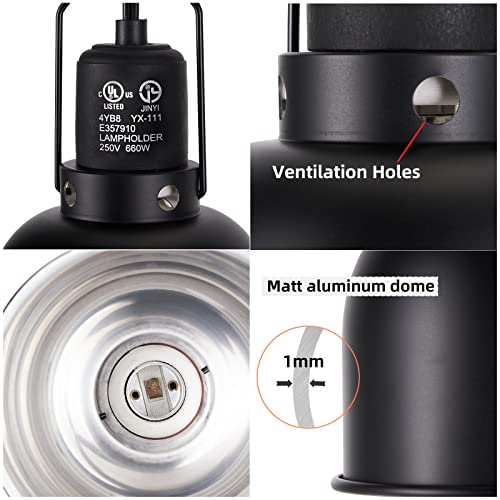 5.5inch Deep Dome Reptile Heat Lamp Reptile Light Fixture | UVB Light Fixture, Max 100W, For Bearded Dragon, Turtles, Snake and Lizard Terrarium - size: 5.5inch deep dome