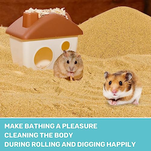 Sukh Hamster Desert Sand - Coarse Bedding Sand, Hamster Hides & Cleaning | Dust Free Sand Bath for Hamster, Guinea Pig, Chinchilla, Gerbil, Syrian Mice, Small Pet Cage Bedding Accessories,14oz - color: Brown