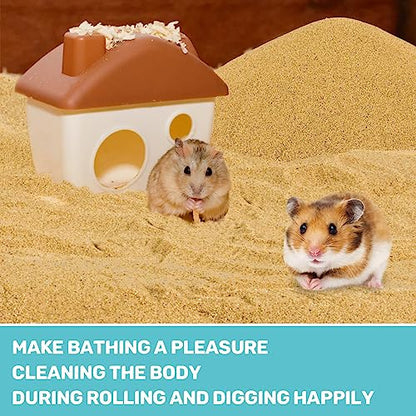 Sukh Hamster Desert Sand - Coarse Bedding Sand, Hamster Hides & Cleaning | Dust Free Sand Bath for Hamster, Guinea Pig, Chinchilla, Gerbil, Syrian Mice, Small Pet Cage Bedding Accessories,14oz - color: Brown
