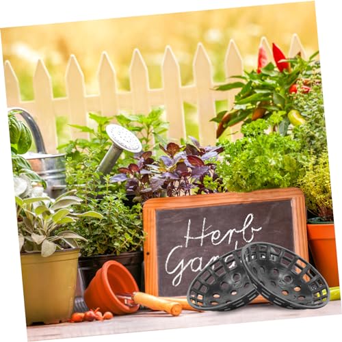 Balacoo 10pcs Orchid Pot Hydrophobic Cover Plant Pot Grid Succulent Pot Hole Mesh Pad Drainage Mesh Hole Screens Pots for Plants Flowerpot Pad Planter Mats Large Plastic Succulent Bowl, Black
