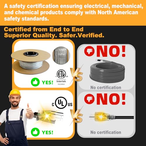HEATIT Mobile Home 100’ HTM Braid Self Regulating heat cable 1* Connect kit | Designed for metal and plastic water pipes in dry indoor locations to help prevent freezing. - size: 100-K