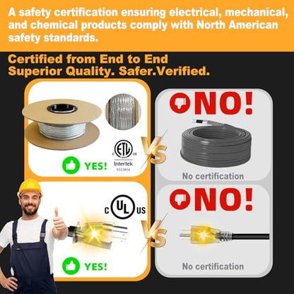 HEATIT Mobile Home 100’ HTM Braid Self Regulating heat cable 1* Connect kit | Designed for metal and plastic water pipes in dry indoor locations to help prevent freezing. - size: 100-K