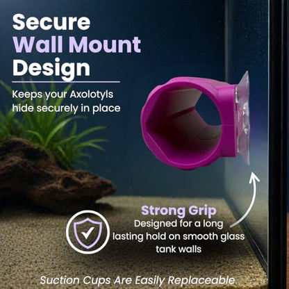 Custom Axolotl Hide with Name – Personalized Aquarium Cave Hideout – Fish Tank Shelter for Axolotls & Small Aquatic Pets (Gray) - color: Gray