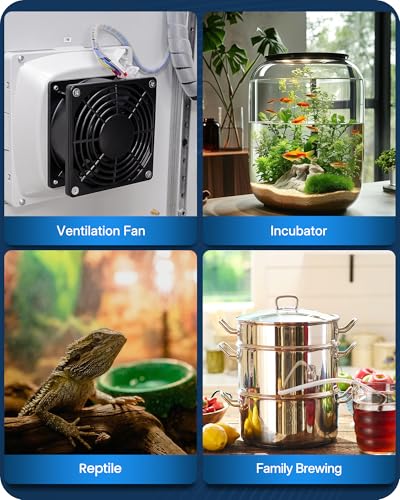 Digital Temperature Controller Outlet, 15A/1800W Heavy Duty Thermostat Plug, VA LCD Display, Heating/Cooling Control, -40°F~210°F, 4 Timer Modes, for Greenhouse Incubator Homebrew W02TC06 - color: White-16.4ft
