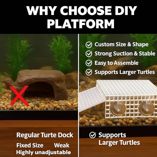 12 PCS DIY Turtle Basking Platform Tools and Accessories for Creative Layouts –Ideal Turtle Tank Accessories (White, Small)