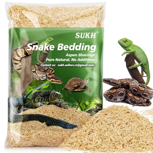 Sukh 14OZ Natural Aspen Shavings Reptile Bedding - Wood Shaving Pet Bedding | Soft Wood Shavings Terrarium & Tank Substrate Nest Material for Snake, Lizard, Tortoise, Small Animal, Rabbit, Chicken & Bird